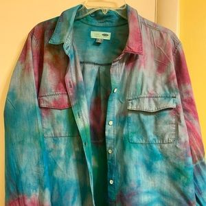 Tie dye Jean shirt tie dyed by seller